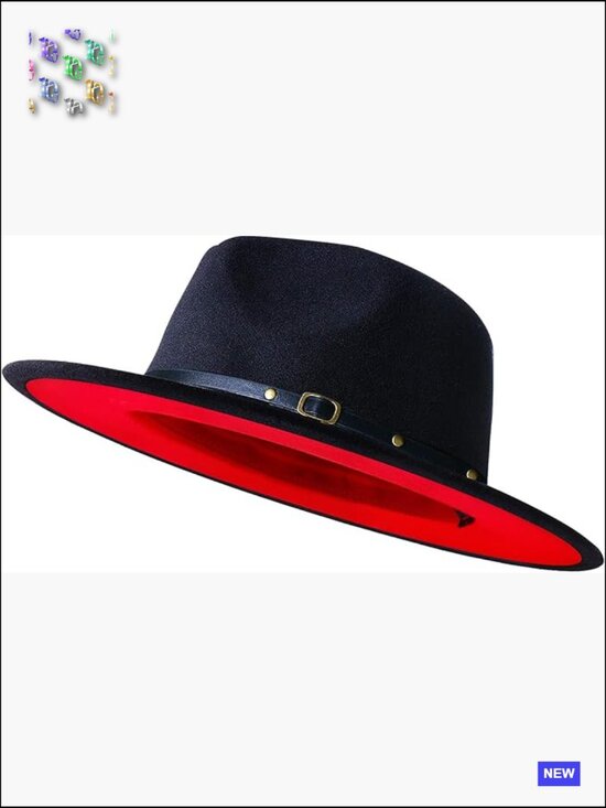 Wide Brim Two Tone Fedora Hat Unisex Dress Felt Panama Hat Adult Sizes